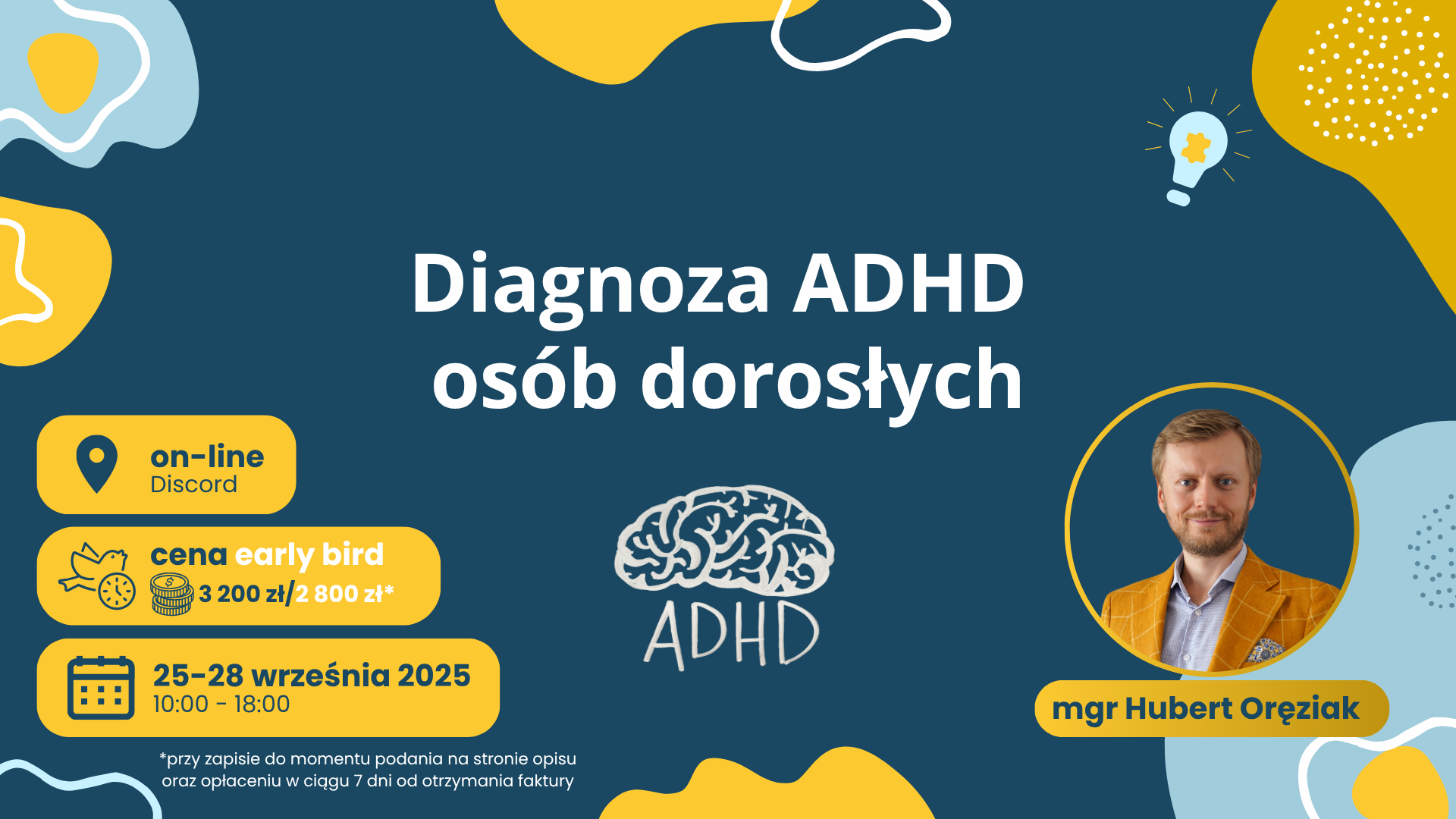 Infografika diagnoza ADHD osób dorosłych szkolenie